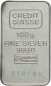 Preview: 100 Gramm Silberbarren Credit Suisse